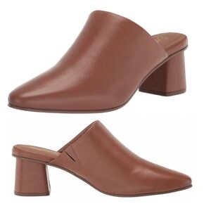 NEW Seychelles Camel Leather Muse Block Heel Mule, IN BOX